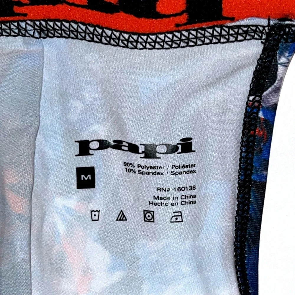 Papi Mens Graphic Print Jockstrap Black Blue Red Athletic Supporter Size M NEW